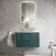 Cadiz Fluted Mystic Green Wall Hung Drawer Vanity with Marble Top 800mm (Excludes Basin) - Chrome Handles