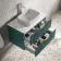 Cadiz Fluted Mystic Green Wall Hung Drawer Vanity with Marble Top 800mm (Excludes Basin) - Chrome Handles