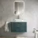 Cadiz Fluted Mystic Green Wall Hung Drawer Vanity with Marble Top & Marin Basin 800mm - Chrome Handles