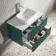 Cadiz Fluted Mystic Green Wall Hung Drawer Vanity with Marble Top & Marin Basin 800mm - Chrome Handles