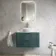 Cadiz Fluted Mystic Green Wall Hung Drawer Vanity with Marble Top & Nevis Basin 800mm - Chrome Handles