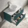 Cadiz Fluted Mystic Green Wall Hung Drawer Vanity with Marble Top & Nevis Basin 800mm - Chrome Handles