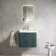 Cadiz Fluted Mystic Green Wall Hung Basin Drawer Vanity 600mm - Brushed Brass Accents