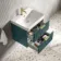 Cadiz Fluted Mystic Green Wall Hung Basin Drawer Vanity 600mm - Brushed Brass Accents