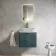 Cadiz Fluted Mystic Green Wall Hung Drawer Vanity with Marble Top 600mm (Excludes Basin) - Brushed Brass Accents
