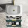 Cadiz Fluted Mystic Green Wall Hung Drawer Vanity with Marble Top 600mm (Excludes Basin) - Brushed Brass Accents