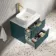 Cadiz Fluted Mystic Green Wall Hung Drawer Vanity with Marble Top & Reno Basin 600mm - Brushed Brass Accents