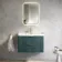 Cadiz Fluted Mystic Green Wall Hung Basin Drawer Vanity 800mm - Brushed Brass Accents
