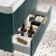 Cadiz Fluted Mystic Green Wall Hung Basin Drawer Vanity 800mm - Brushed Brass Accents