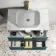 Cadiz Fluted Mystic Green Wall Hung Drawer Vanity with Marble Top 800mm (Excludes Basin) - Brushed Brass Accents