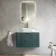 Cadiz Fluted Mystic Green Wall Hung Drawer Vanity with Marble Top & Marin Basin 800mm - Brushed Brass Accents