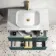 Cadiz Fluted Mystic Green Wall Hung Drawer Vanity with Marble Top & Marin Basin 800mm - Brushed Brass Accents