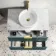 Cadiz Fluted Mystic Green Wall Hung Drawer Vanity with Marble Top & Nevis Basin 800mm - Brushed Brass Accents