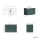 Cadiz Fluted Mystic Green Wall Hung Drawer Vanity with Marble Top & Nevis Basin 800mm - Brushed Brass Accents