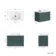 Cadiz Fluted Mystic Green Wall Hung Drawer Vanity with Marble Top & Reno Basin 800mm - Brushed Brass Accents