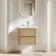 Jerez Country Oak Wall Hung Drawer Vanity with Matt White Basin 600mm