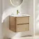 Jerez Country Oak Wall Hung Drawer Vanity with Matt White Basin 600mm
