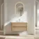 Jerez Country Oak Wall Hung Drawer Vanity with Matt White Basin 1000mm
