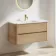 Jerez Country Oak Wall Hung Drawer Vanity with Matt White Basin 1000mm