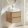 Jerez Country Oak Wall Hung Drawer Vanity with Marble Top & Marin Basin 600mm
