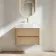Jerez Country Oak Wall Hung Drawer Vanity with Marble Top 800mm - Excludes Basin
