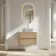 Jerez Country Oak Wall Hung Drawer Vanity with Marble Top 800mm - Excludes Basin