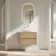 Jerez Country Oak Wall Hung Drawer Vanity with Marble Top & Curved Basin 800mm