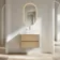 Jerez Country Oak Wall Hung Drawer Vanity with Marble Top & Marin Basin 800mm