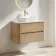 Jerez Country Oak Wall Hung Drawer Vanity with Marble Top & Marin Basin 800mm