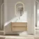 Jerez Country Oak Wall Hung Drawer Vanity with Marble Top & Marin Basin 1000mm
