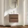 Jerez Black Walnut Wall Hung Basin Drawer Vanity 600mm