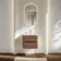 Jerez Black Walnut Wall Hung Drawer Vanity with Matt White Basin 600mm