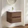 Jerez Black Walnut Wall Hung Drawer Vanity with Matt White Basin 600mm