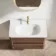 Jerez Black Walnut Wall Hung Drawer Vanity with Matt White Basin 800mm
