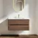 Jerez Black Walnut Wall Hung Drawer Vanity with Matt White Basin 1000mm
