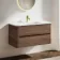 Jerez Black Walnut Wall Hung Drawer Vanity with Matt White Basin 1000mm