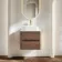 Jerez Black Walnut Wall Hung Drawer Vanity with Marble Top 600mm - Excludes Basin