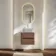 Jerez Black Walnut Wall Hung Drawer Vanity with Marble Top 600mm - Excludes Basin
