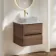 Jerez Black Walnut Wall Hung Drawer Vanity with Marble Top 600mm - Excludes Basin