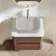Jerez Black Walnut Wall Hung Drawer Vanity with Marble Top 600mm - Excludes Basin