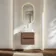 Jerez Black Walnut Wall Hung Drawer Vanity with Marble Top & Marin Basin 600mm
