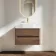 Jerez Black Walnut Wall Hung Drawer Vanity with Marble Top 800mm - Excludes Basin