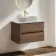 Jerez Black Walnut Wall Hung Drawer Vanity with Marble Top 800mm - Excludes Basin