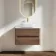 Jerez Black Walnut Wall Hung Drawer Vanity with Marble Top & Curved Basin 800mm