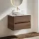 Jerez Black Walnut Wall Hung Drawer Vanity with Marble Top & Curved Basin 800mm