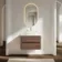 Jerez Black Walnut Wall Hung Drawer Vanity with Marble Top & Marin Basin 800mm