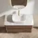 Jerez Black Walnut Wall Hung Drawer Vanity with Marble Top & Curved Basin 1000mm