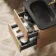 Jerez Country Oak Wall Hung Drawer Vanity with Black Basin 600mm