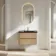 Jerez Country Oak Wall Hung Drawer Vanity with Black Basin 800mm
