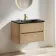 Jerez Country Oak Wall Hung Drawer Vanity with Black Basin 800mm